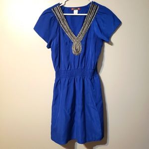 Blue waistline gathered Trixxi dress